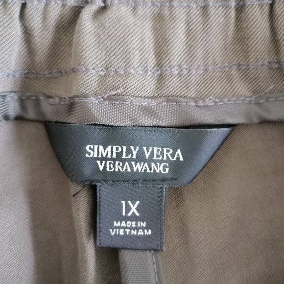 Simply Vera Vera Wang Womens Olive Ruched Pull On Summer Casual Shorts Size 1X - Picture 5 of 7